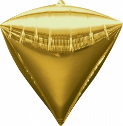 Diamant fóliový balónek zlatý