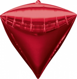 Diamant fóliový balónek červený