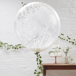 Balónky s bílými konfetami