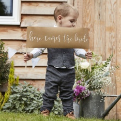 Cedule - Here Comes The Bride - přírodní