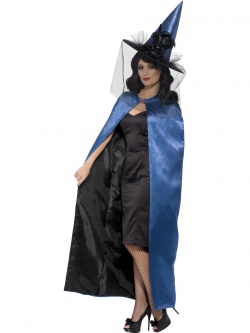 Čarodějnicky plášť deluxe - modrý