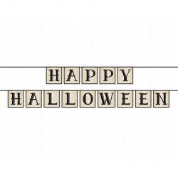 Banner Halloween - černobílý