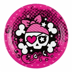 Talíře Růžová pirátka Monster high (8 ks)