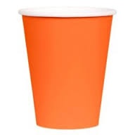 Papírové kelímky oranžové (8 ks)