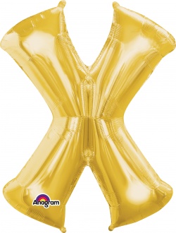 Balónek písmeno X - fóliový zlatý